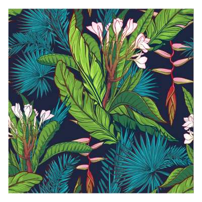 Wholesale tropical style moss crepe chiffon custom printing fabric