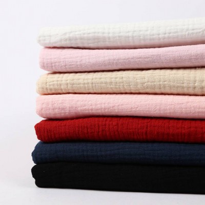 The Factory Outlet Dyed Many Colors In Stock Natural Soft And Lightweight Crinkle Organic Cotton Double Gauze Fabric For Baby