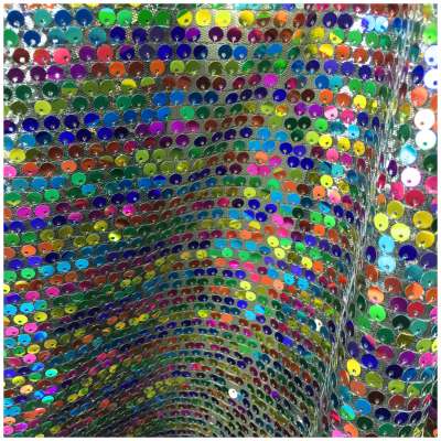 China manufacturer spot sale shiny garment sequins fabric for women clothes