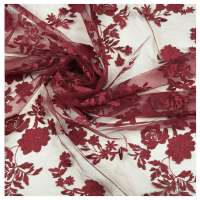 100% polyester solid lace embroidered fabric